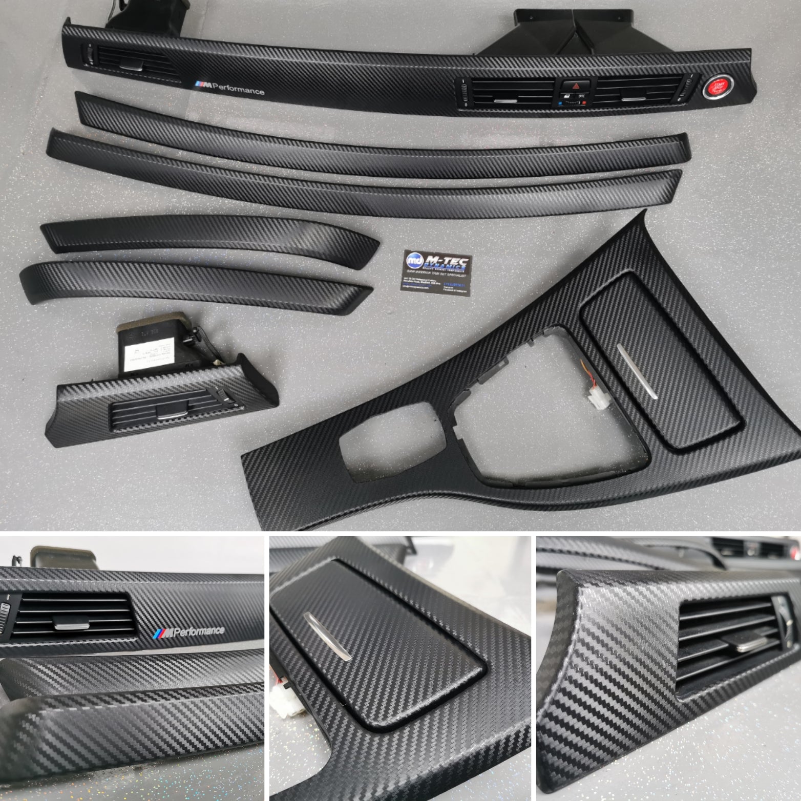BMW E90 CIC BLACK 3D CARBON INTERIOR TRIM SET LCI I-DRIVE